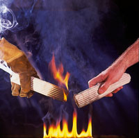 Links niet, rechts wel geïmpregneerd Links niet, rechts wel geïmpregneerd